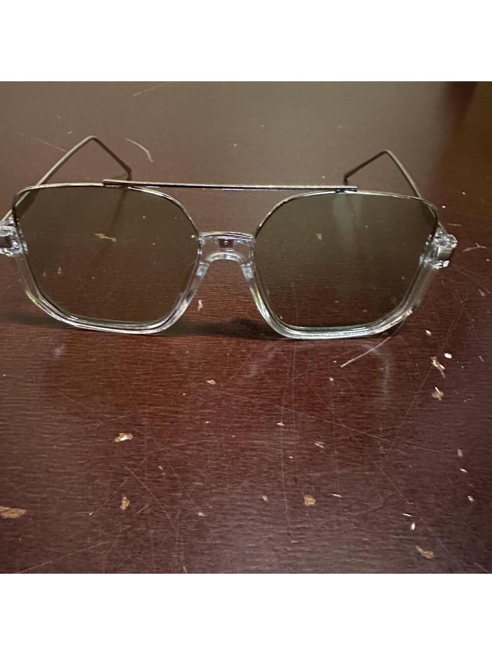 women’s unisex green tinted half silver frame designer sunglasses